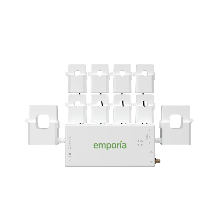 Emporia Vue 3 con dos sensores principales y ocho sensores de circuito