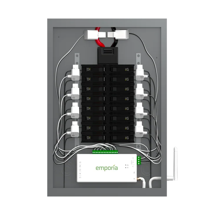 Ilustración oficial de instalación Vue 3 con dos sensores principales y ocho sensores de circuito